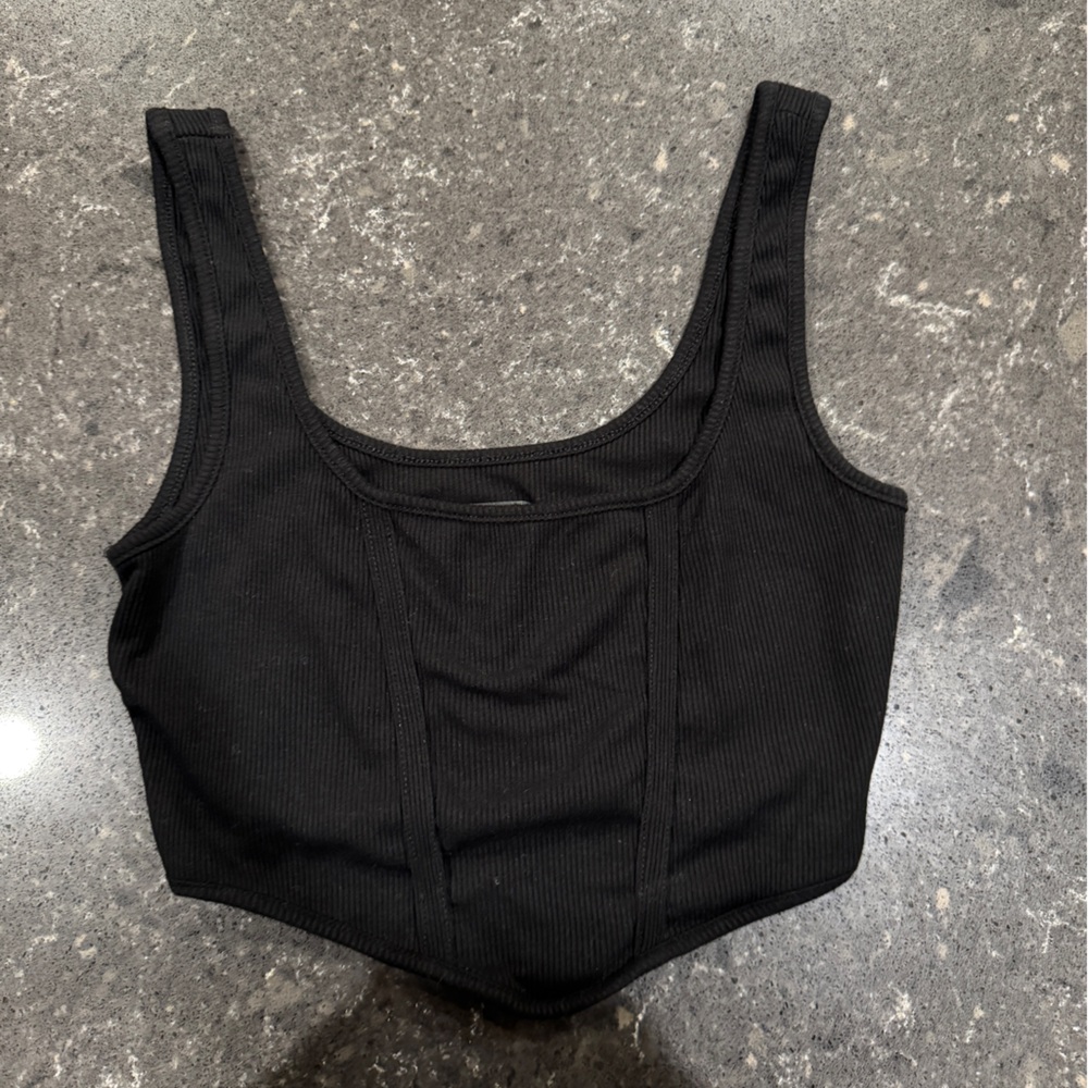 Whitefox Black Ribbed Women's Top